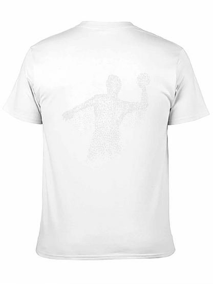 Handball Player Graphic Tee - Black Cotton T-Shirt