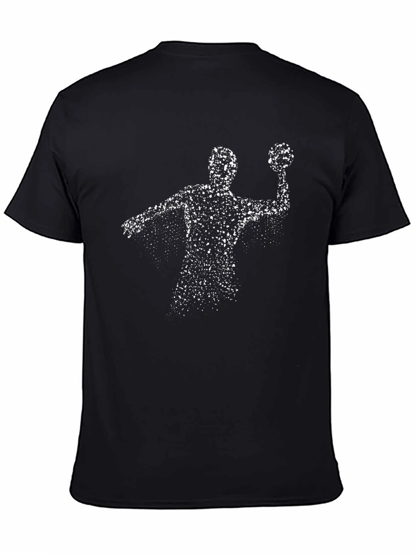 Handball Player Graphic Tee - Black Cotton T-Shirt