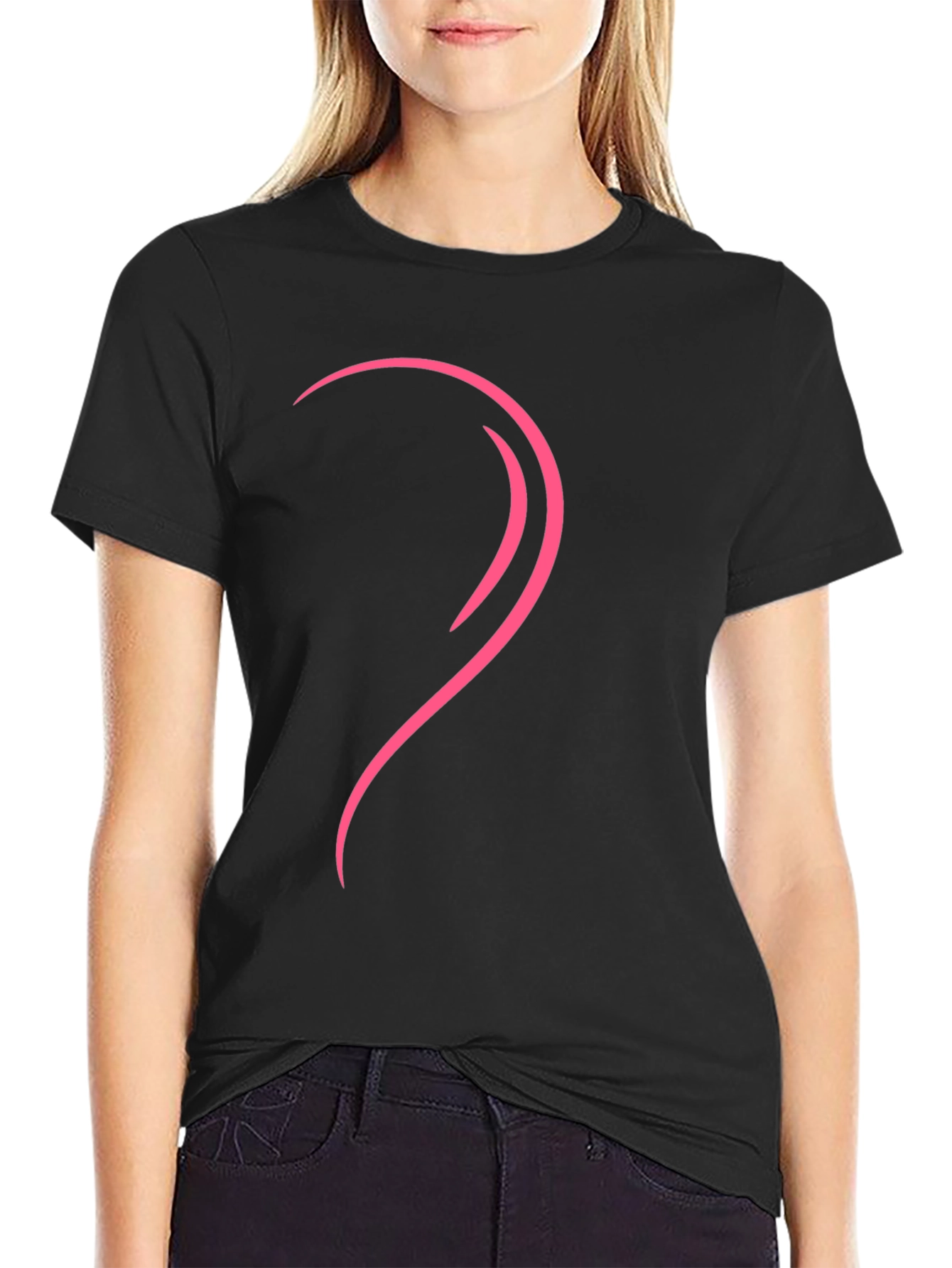 Modern Heart Graphic Tee - Left Side Design