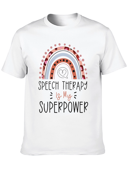 Speech Therapy Superpower Black Graphic Tee