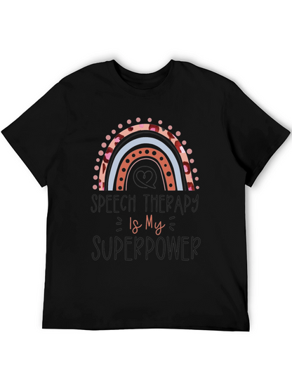 Speech Therapy Superpower Black Graphic Tee