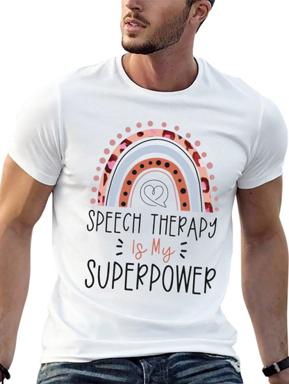 Speech Therapy Superpower Black Graphic Tee