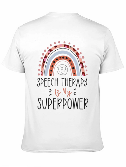 Speech Therapy Superpower Black Graphic Tee