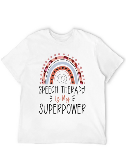 Speech Therapy Superpower Black Graphic Tee