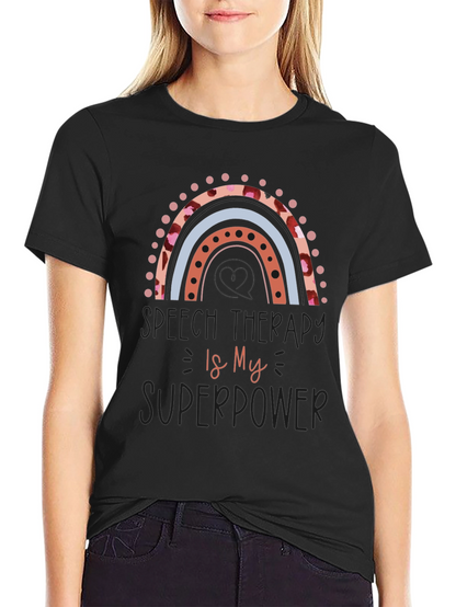 Speech Therapy Superpower Black Graphic Tee