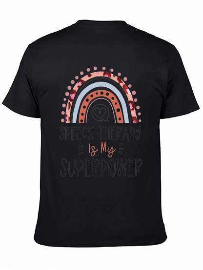 Speech Therapy Superpower Black Graphic Tee