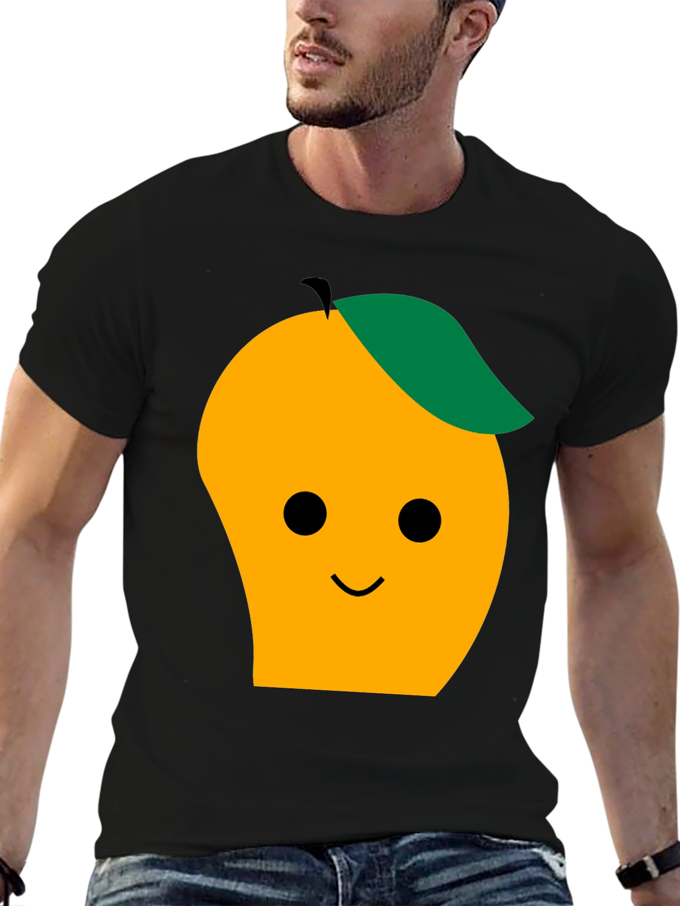 Cute Mango Graphic Tee - Black T-Shirt