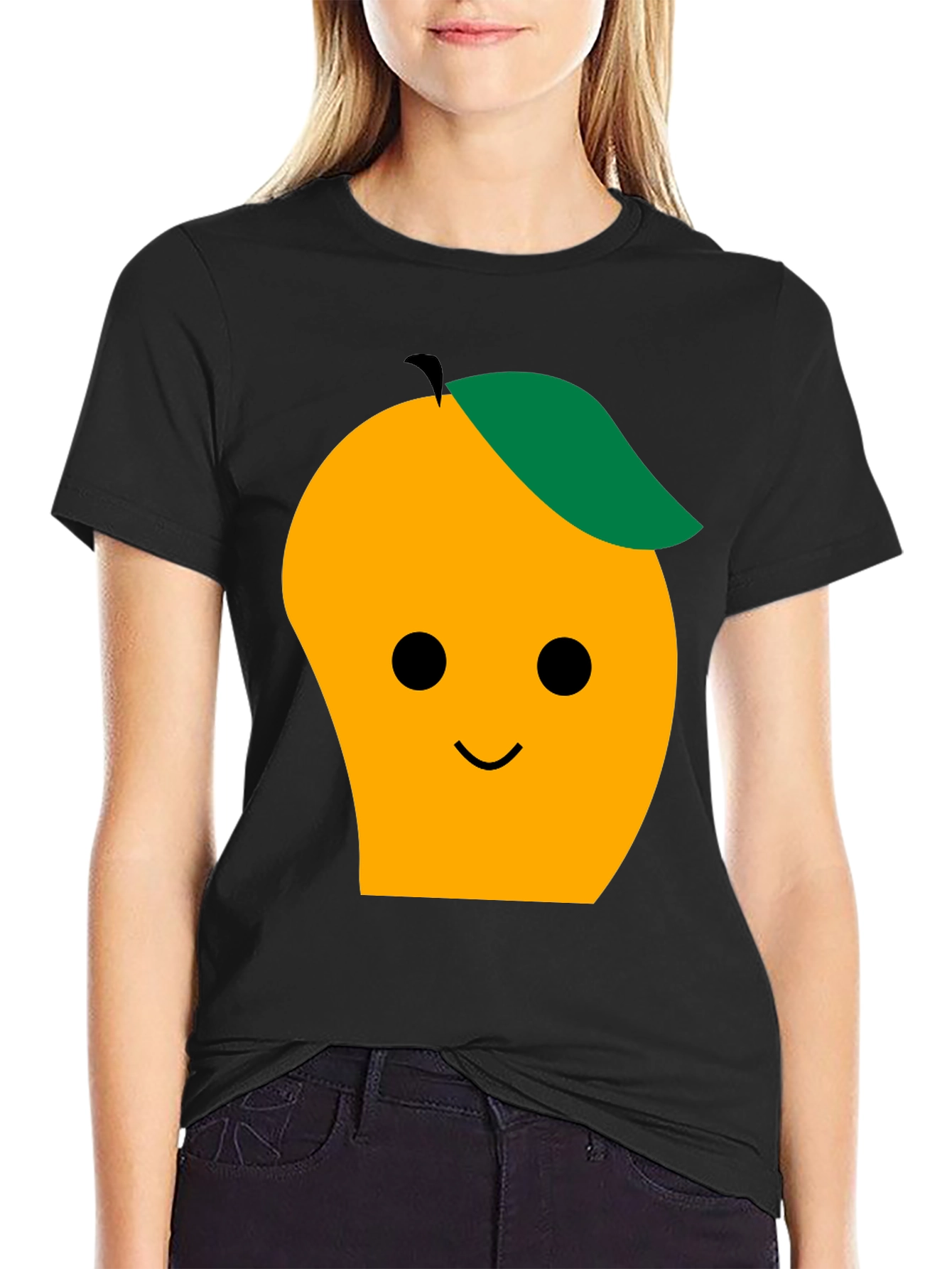 Cute Mango Graphic Tee - Black T-Shirt