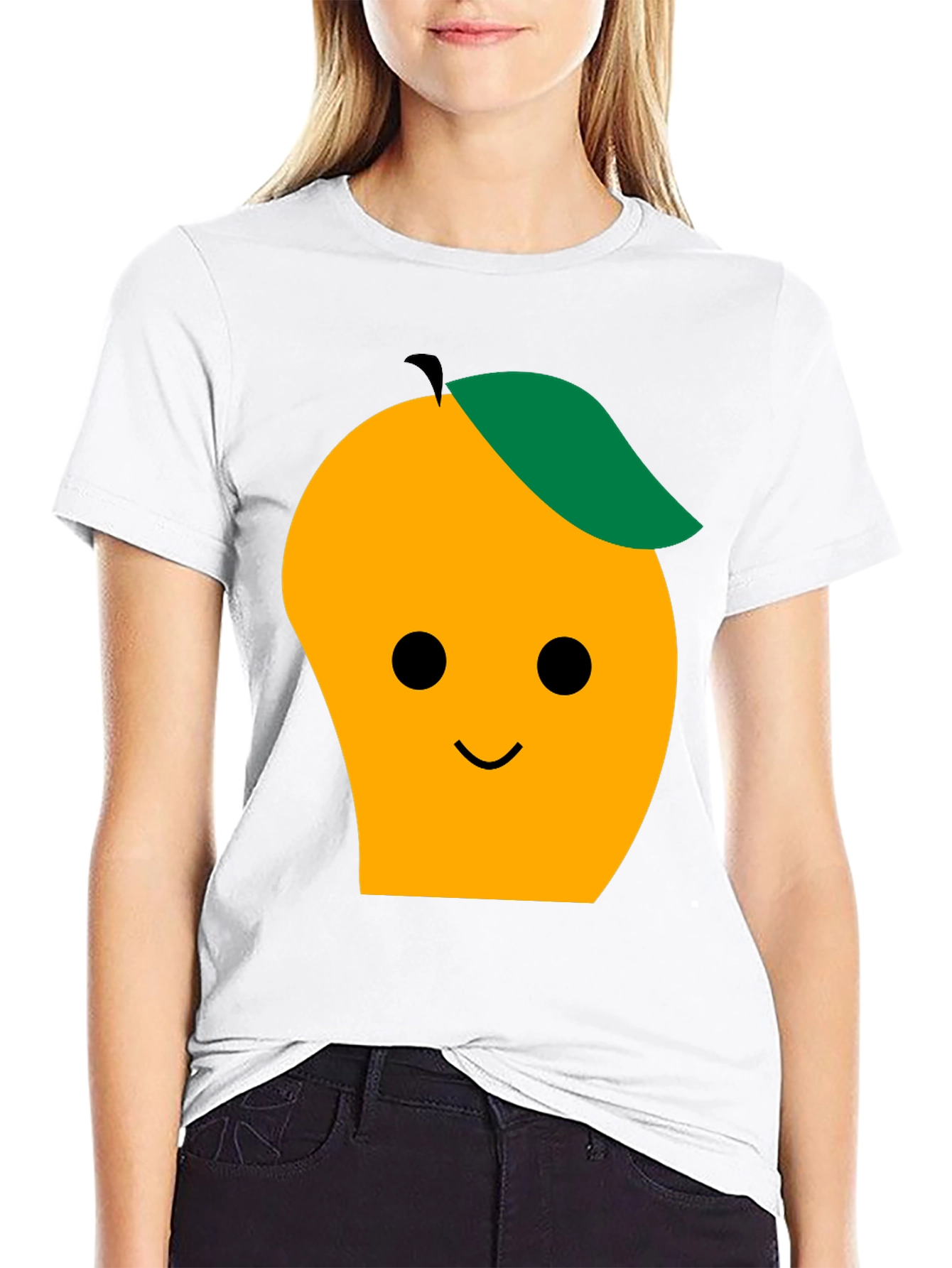 Cute Mango Graphic Tee - Black T-Shirt