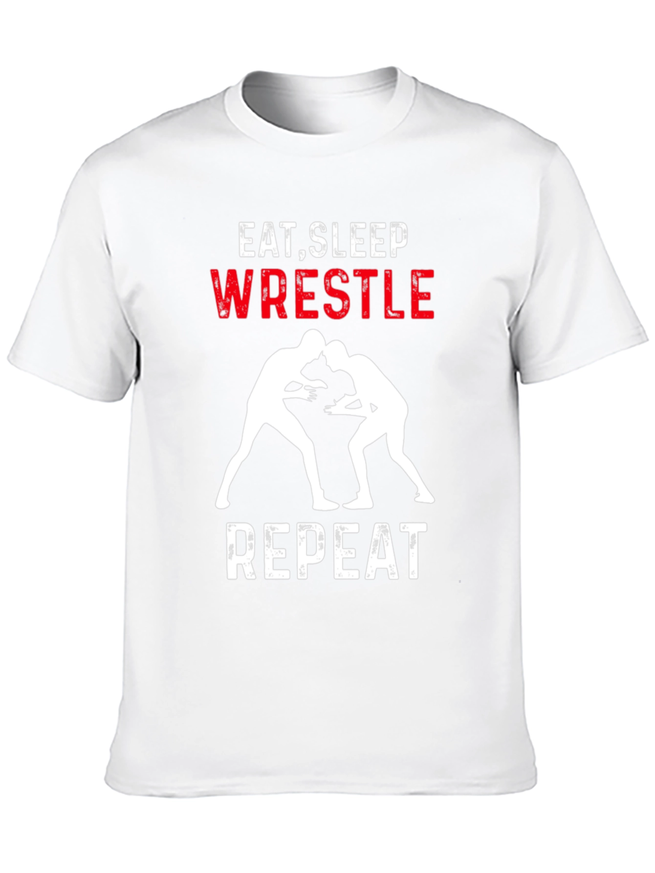 Eat Sleep Wrestle Repeat Black Graphic Tee