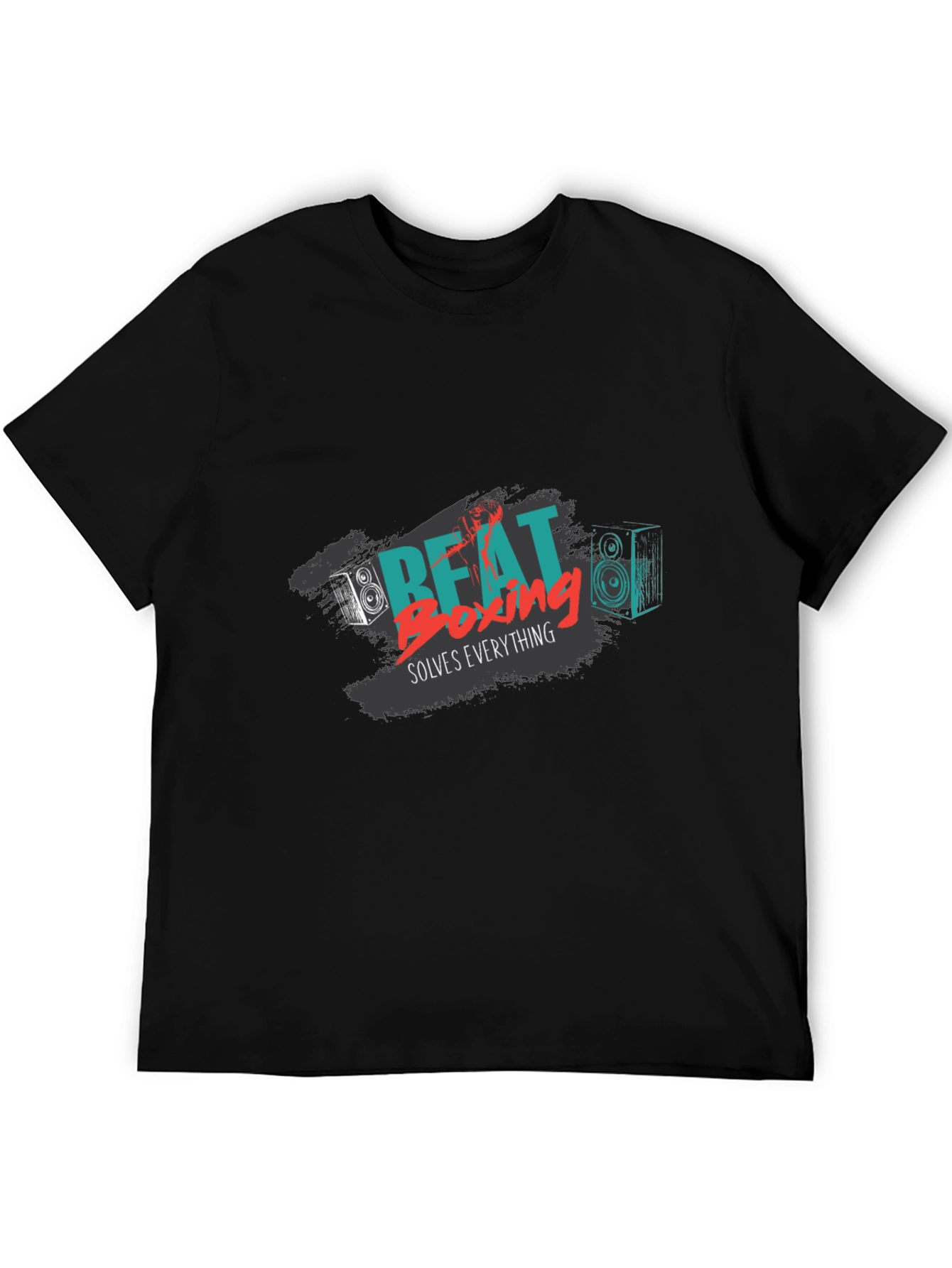 Beat Boxing Solves Everything Black Graphic Tee
