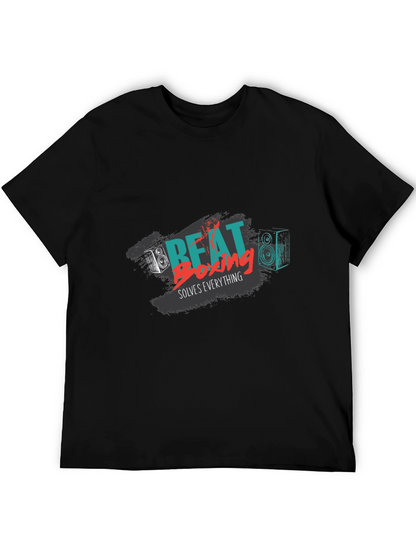 Beat Boxing Solves Everything Black Graphic Tee