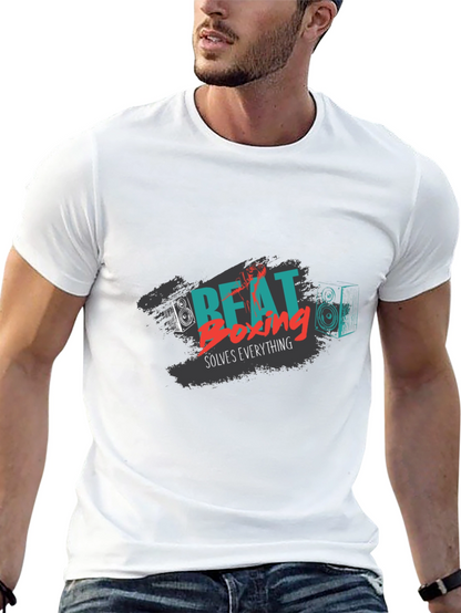 Beat Boxing Solves Everything Black Graphic Tee