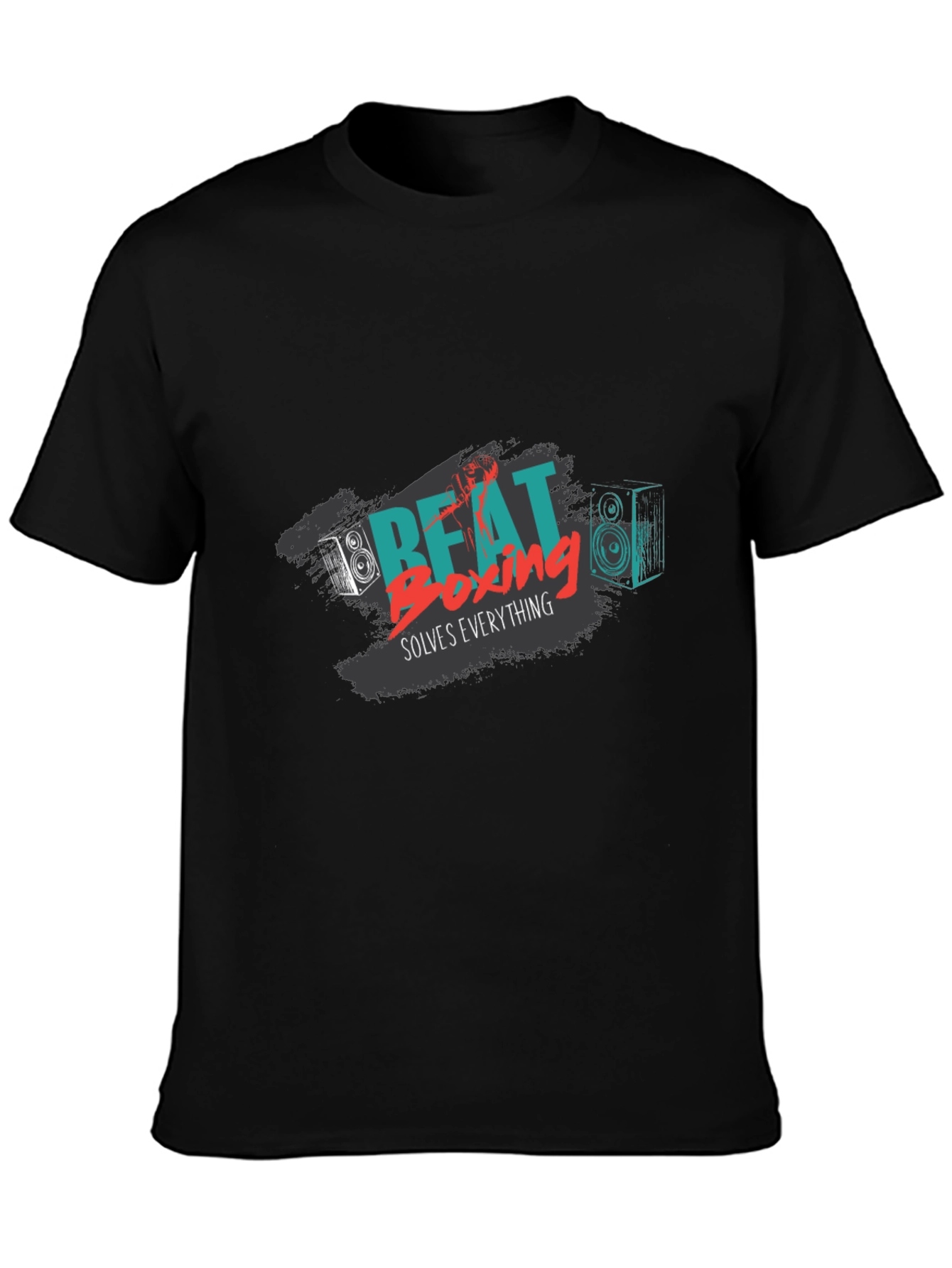Beat Boxing Solves Everything Black Graphic Tee