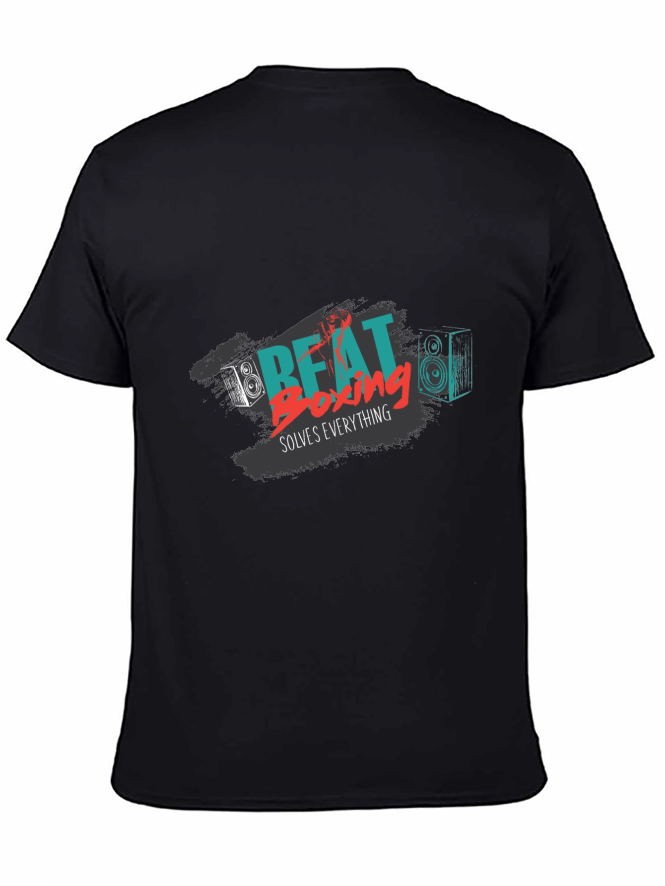 Beat Boxing Solves Everything Black Graphic Tee