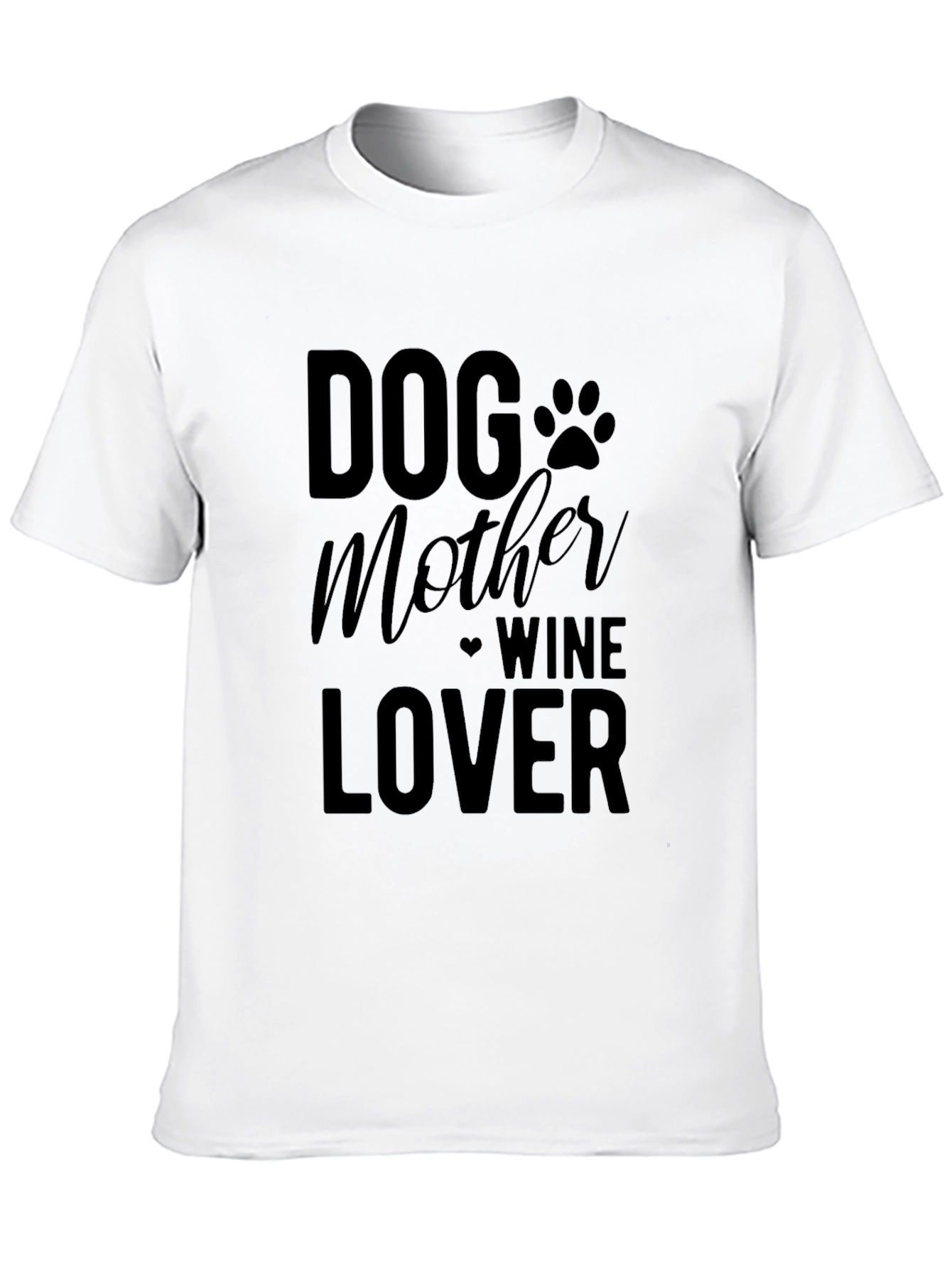Dog Mother Wine Lover Graphic T-Shirt