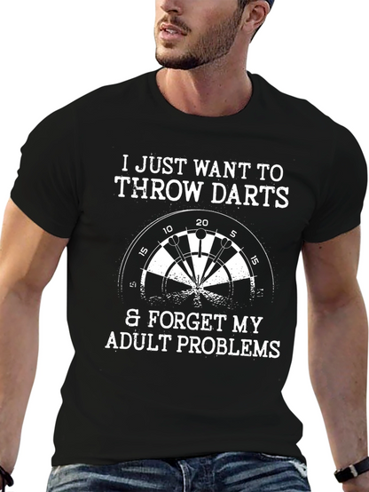 Throw Darts Adult Problems Graphic Tee