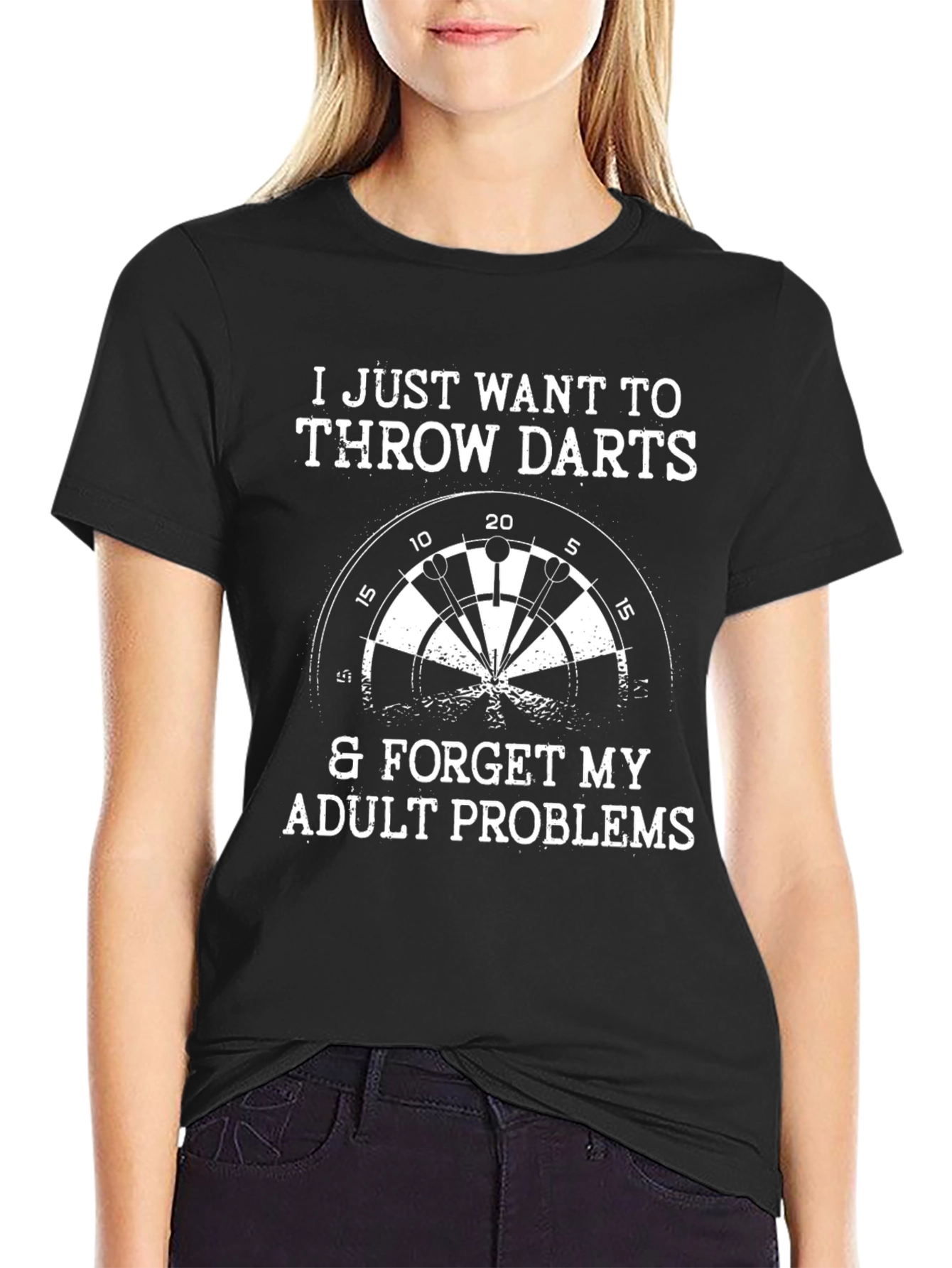 Throw Darts Adult Problems Graphic Tee