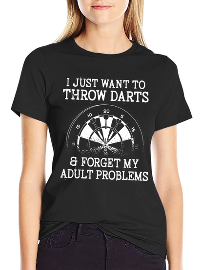 Throw Darts Adult Problems Graphic Tee