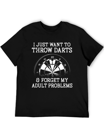 Throw Darts Adult Problems Graphic Tee