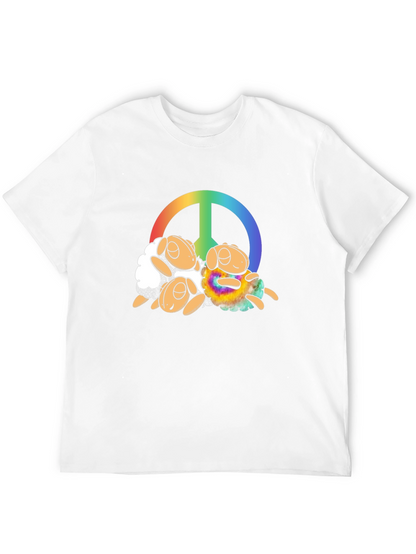 Peace Sign Sheep Graphic T-Shirt