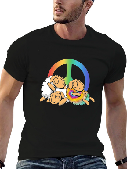 Peace Sign Sheep Graphic T-Shirt