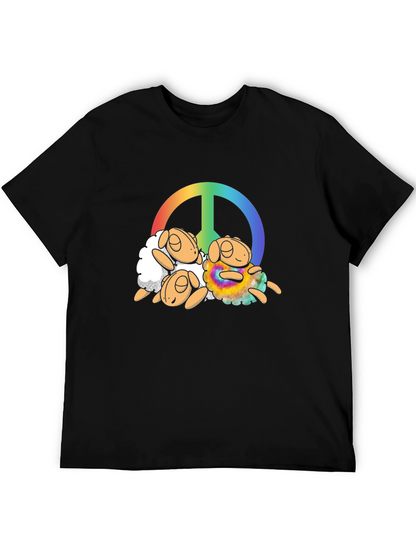Peace Sign Sheep Graphic T-Shirt