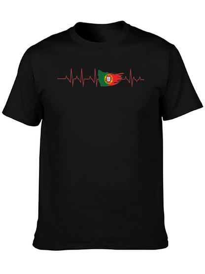 Portugal Flag Heartbeat T-Shirt