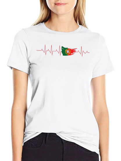 Portugal Flag Heartbeat T-Shirt