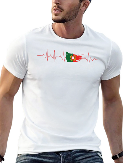 Portugal Flag Heartbeat T-Shirt