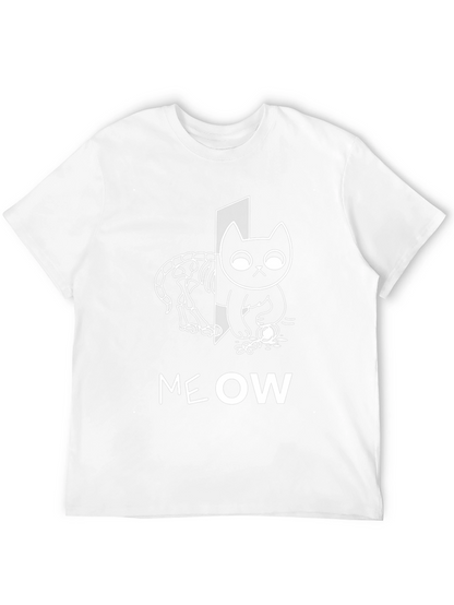 Meow Cat T-Shirt Halloween Cat Shirt Skeleton Cat Tee