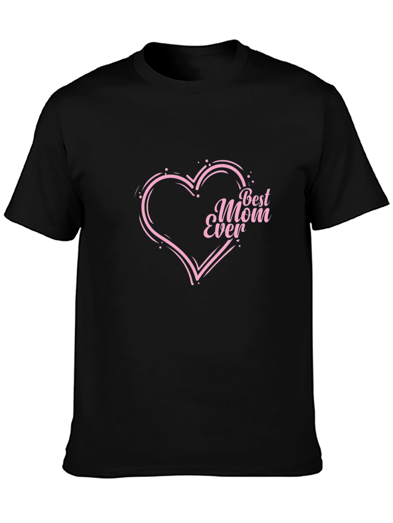 Best Mom Ever Heart T-Shirt - Black