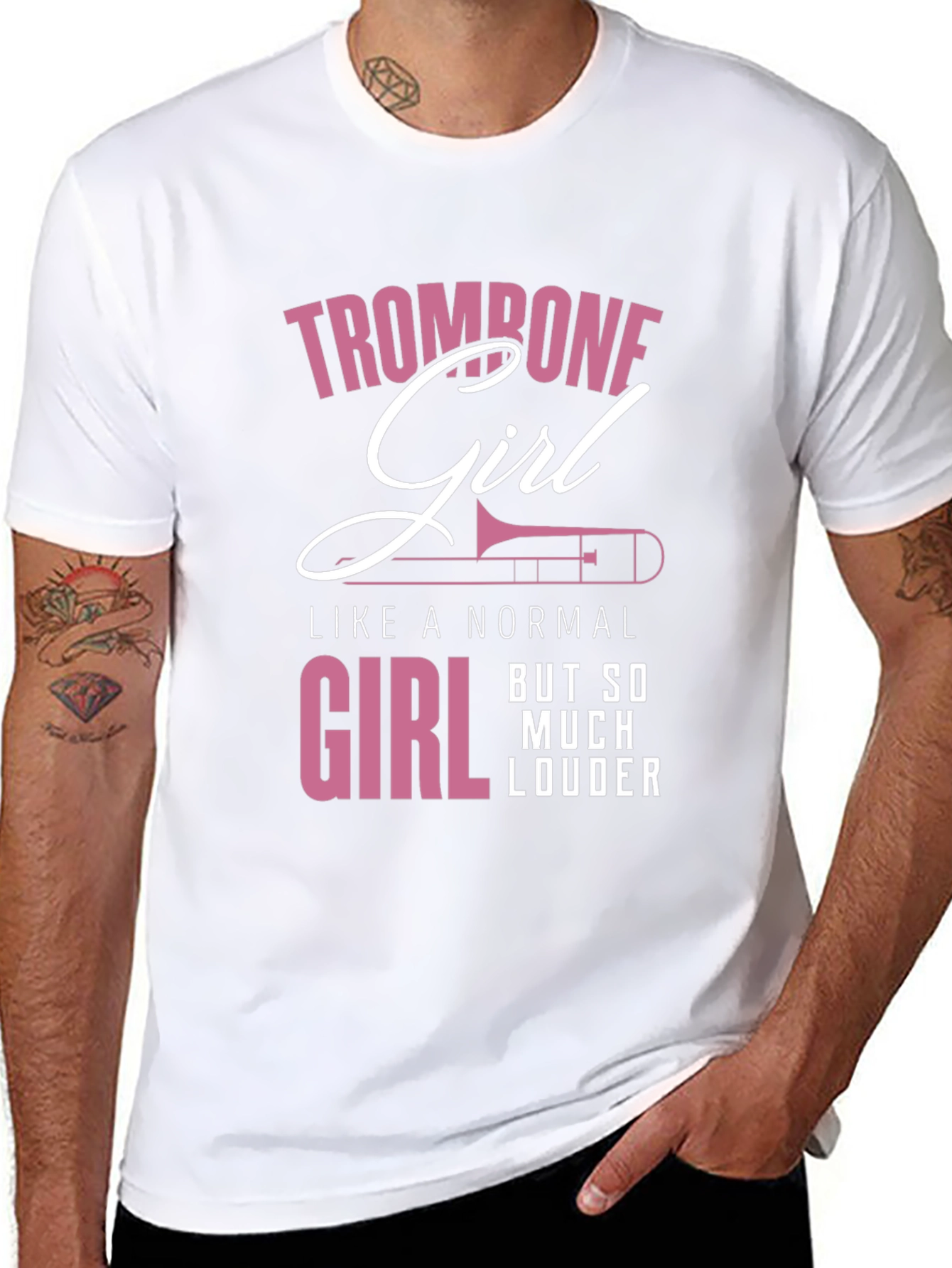 Trombone Girl Loud Music T-Shirt