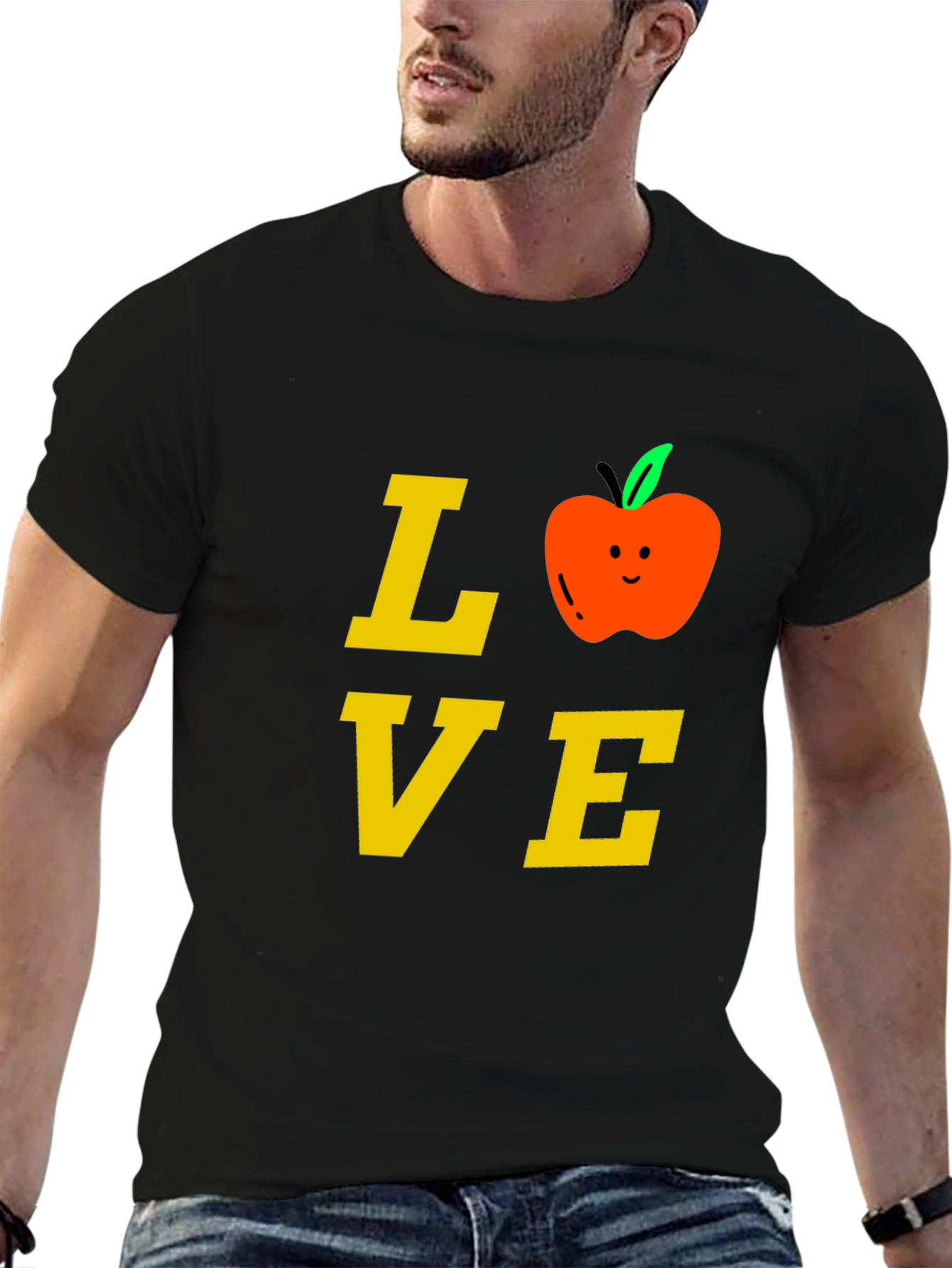 Love Teacher T-Shirt with Apple Design