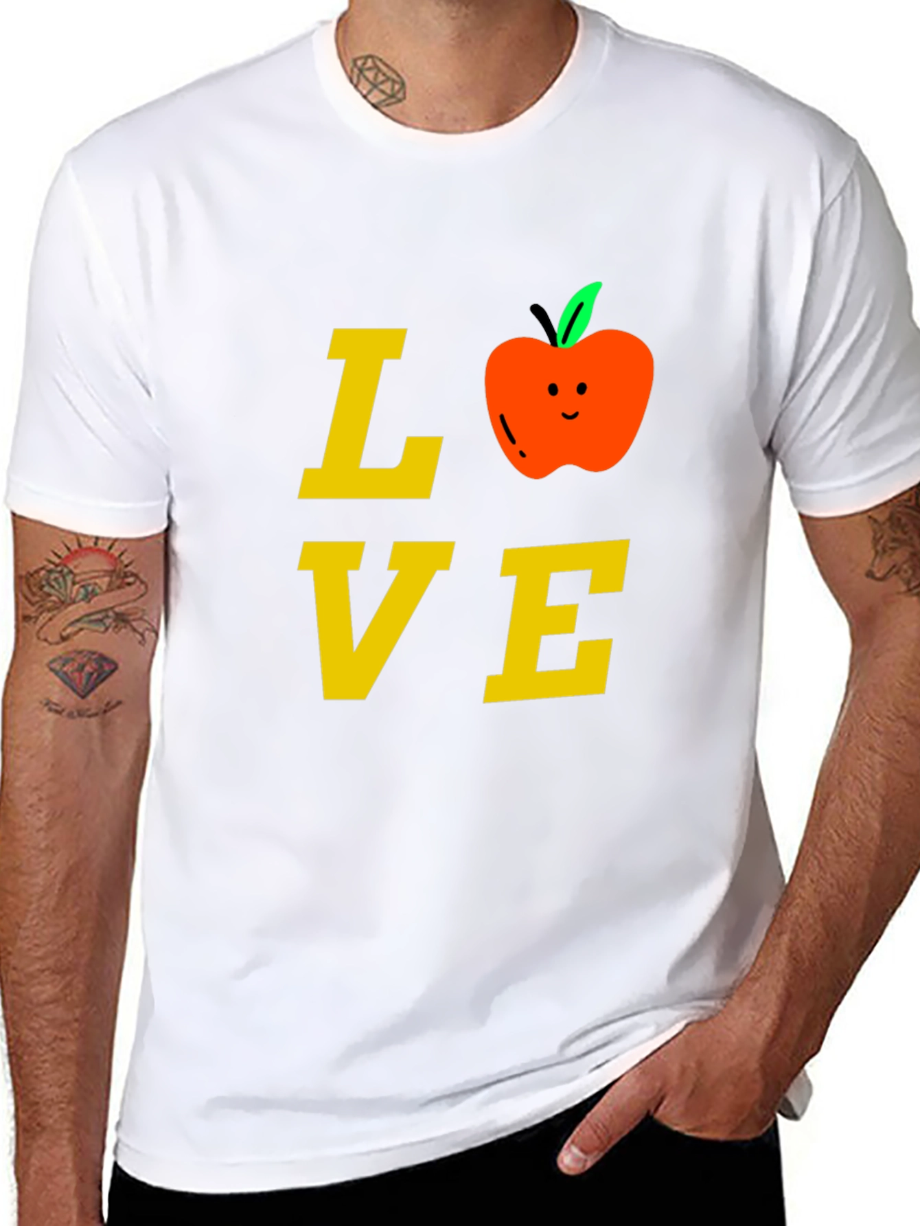 Love Teacher T-Shirt with Apple Design
