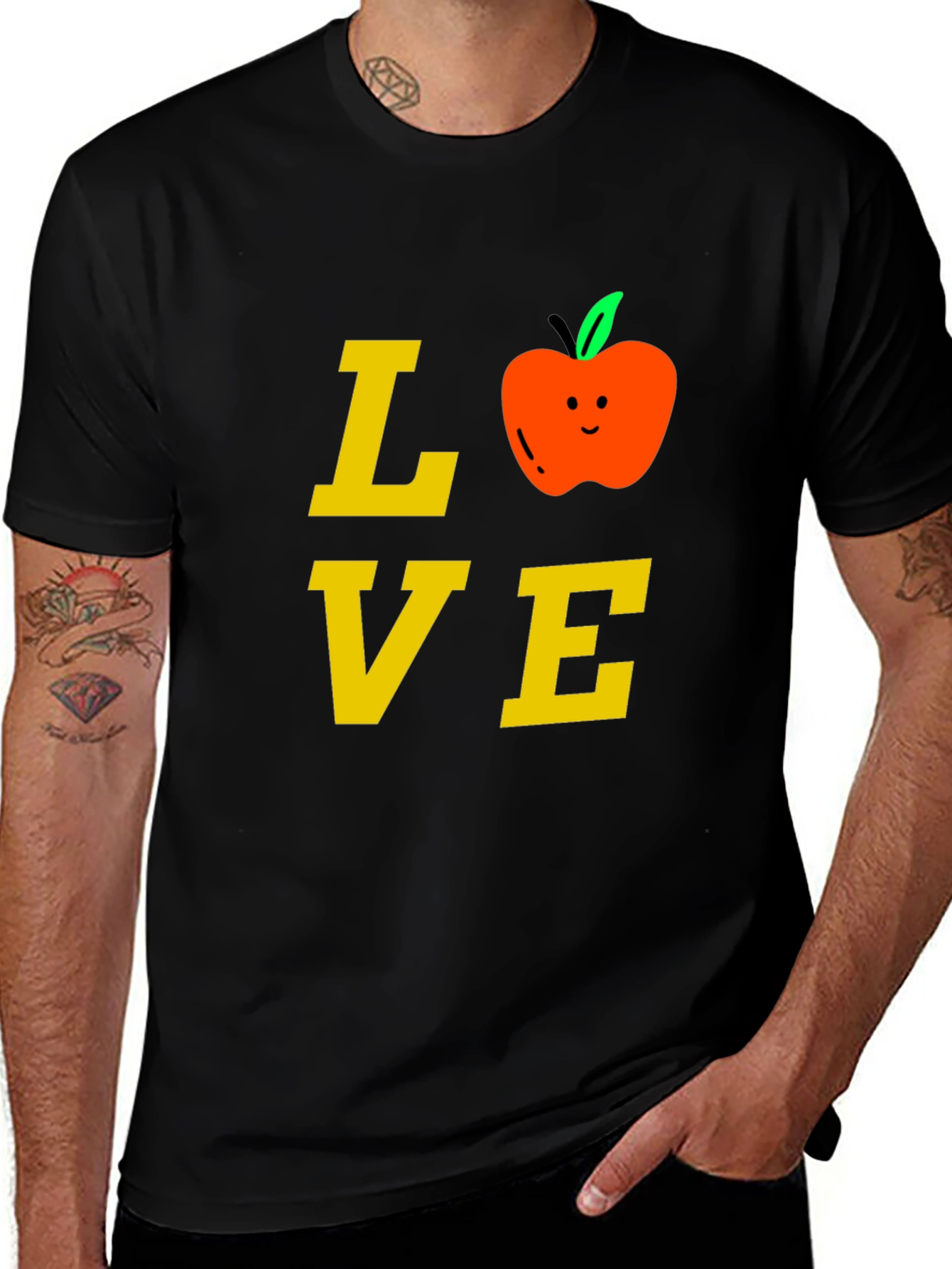 Love Teacher T-Shirt with Apple Design