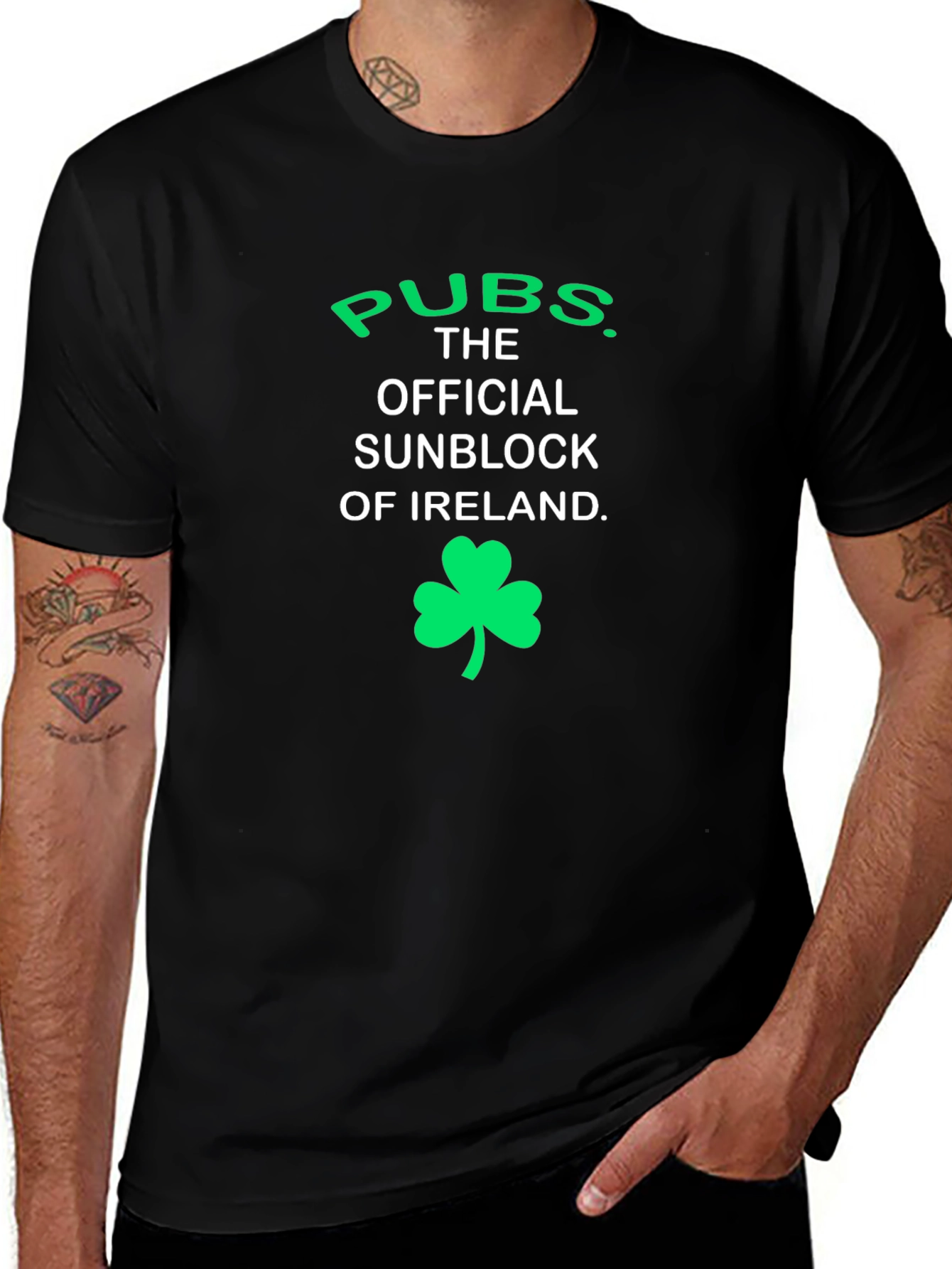 Pubs Official Sunblock of Ireland Black T-Shirt