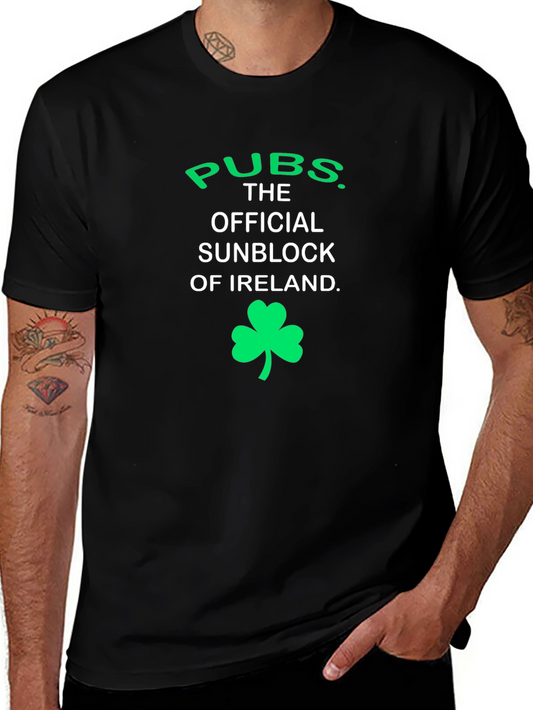 Pubs Official Sunblock of Ireland Black T-Shirt
