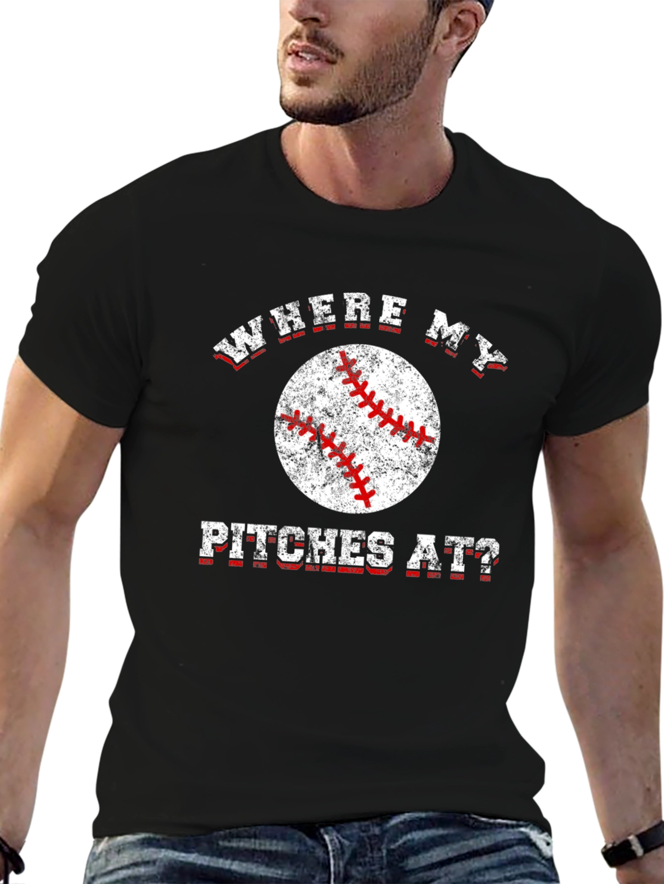 Where My Pitches At? Baseball T-Shirt