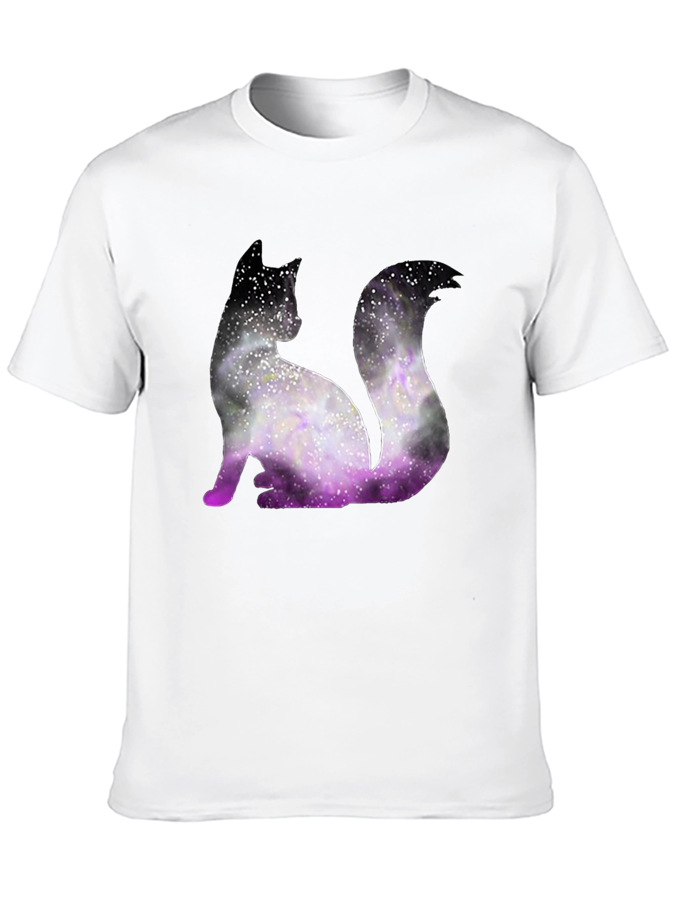 Galaxy Cat Graphic Tee - Trendy Black T-Shirt