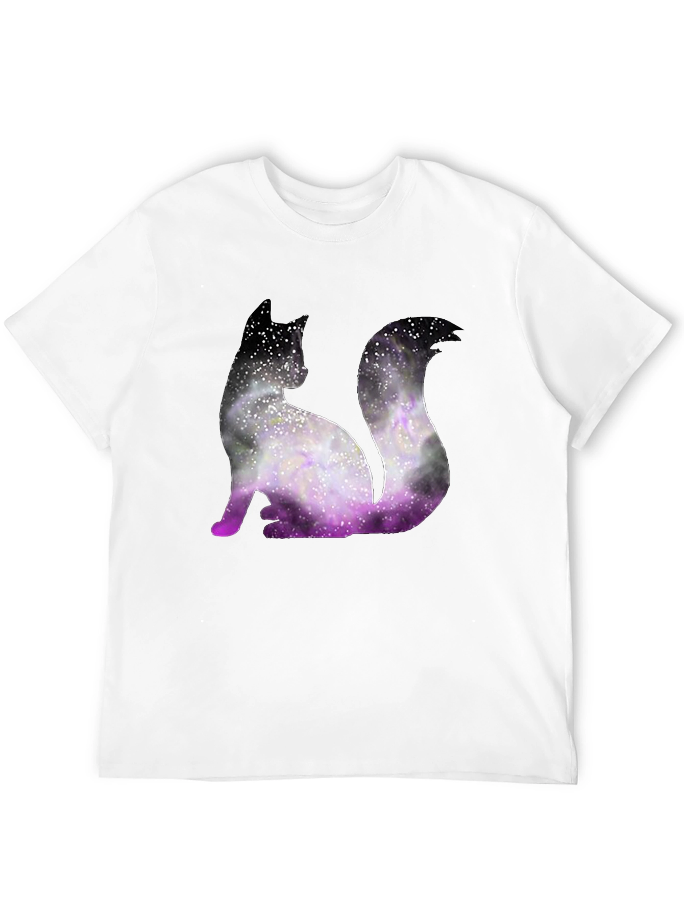Galaxy Cat Graphic Tee - Trendy Black T-Shirt