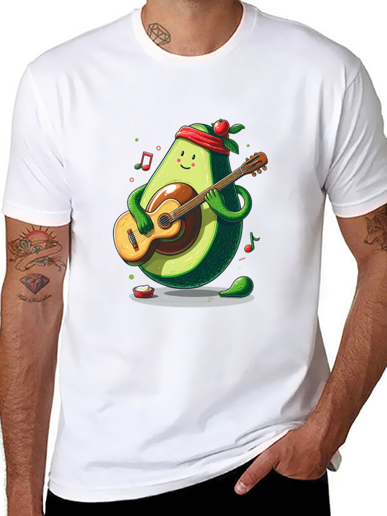 Avocado Guitar Player T-Shirt - Funny Musician Tee
