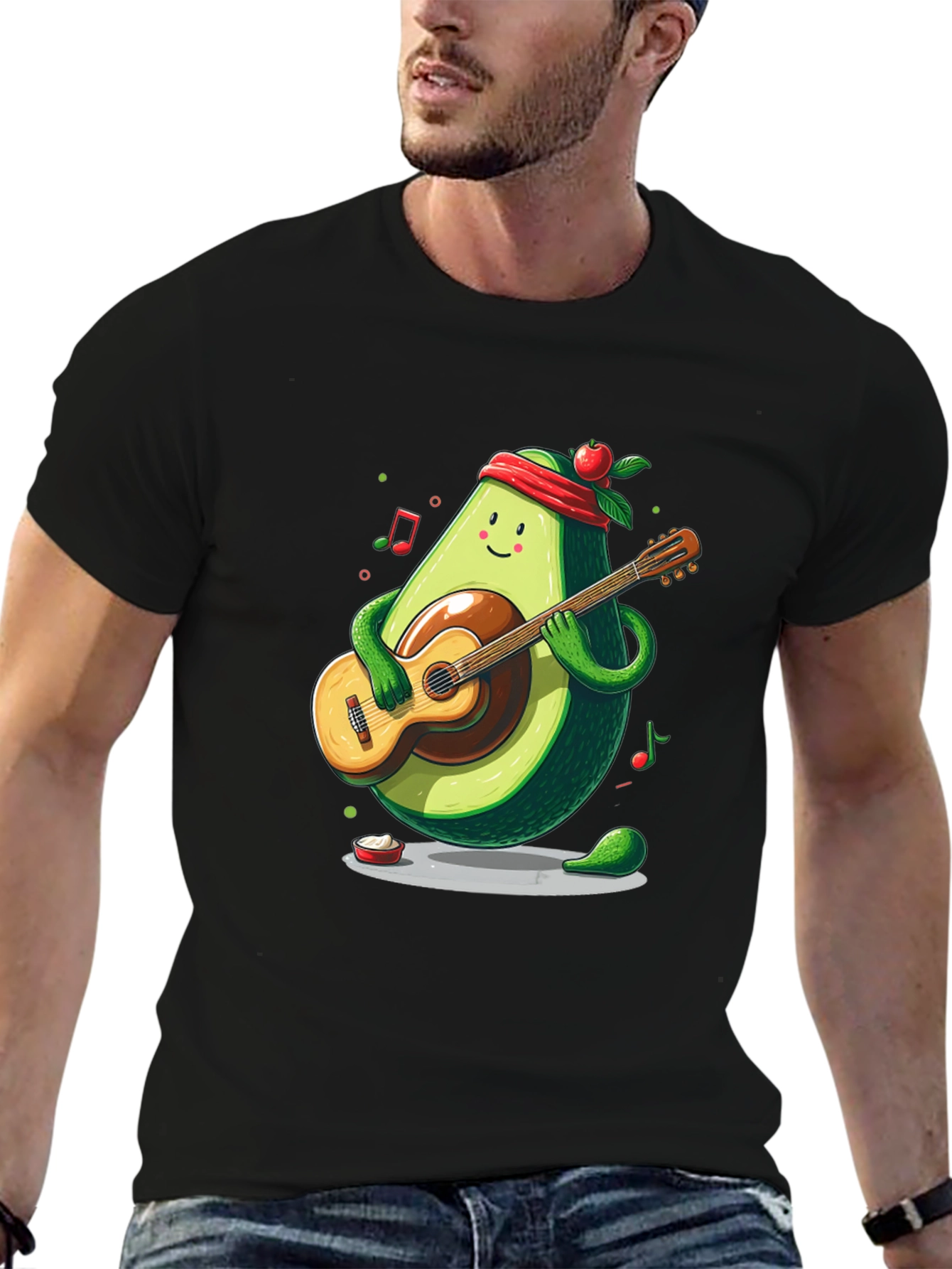 Avocado Guitar Player T-Shirt - Funny Musician Tee