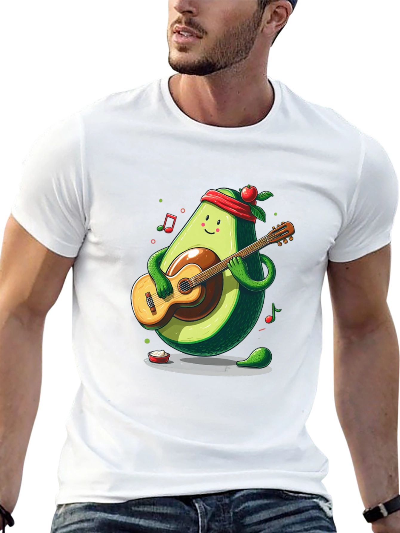 Avocado Guitar Player T-Shirt - Funny Musician Tee