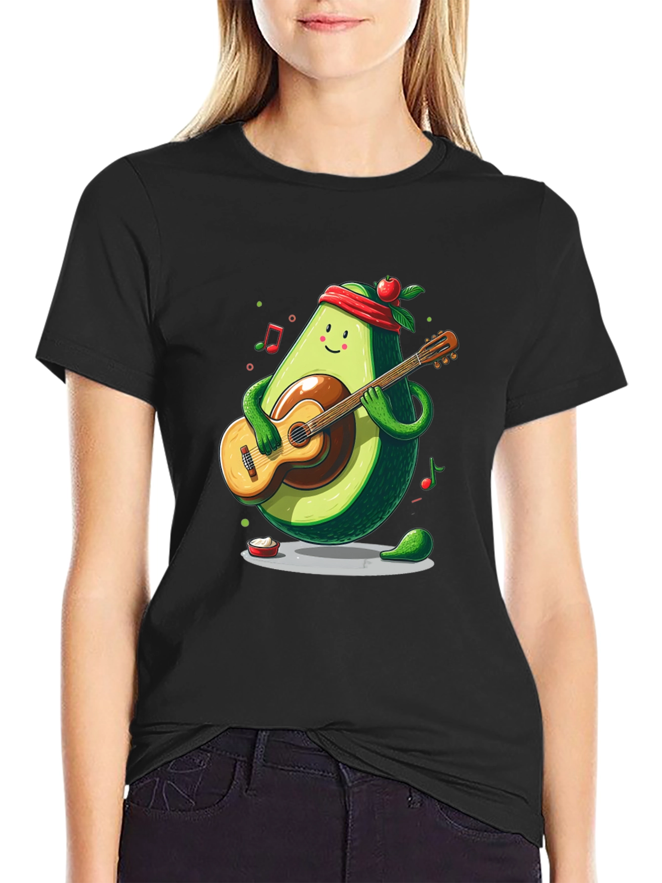 Avocado Guitar Player T-Shirt - Funny Musician Tee