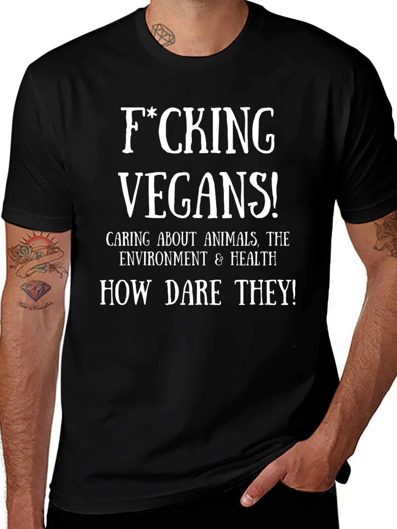 F*cking Vegans! Funny Graphic T-Shirt