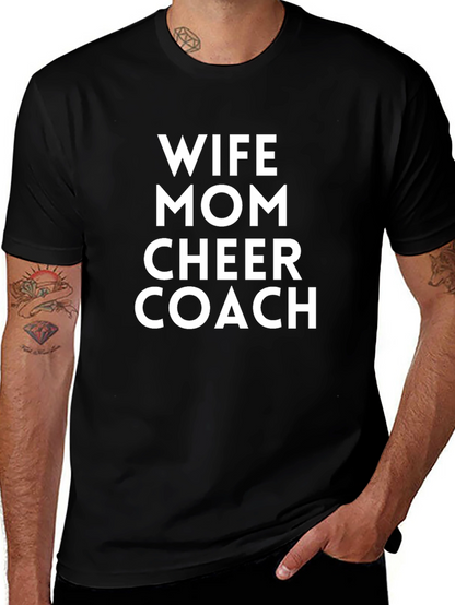 Wife Mom Cheer Coach Graphic Tee