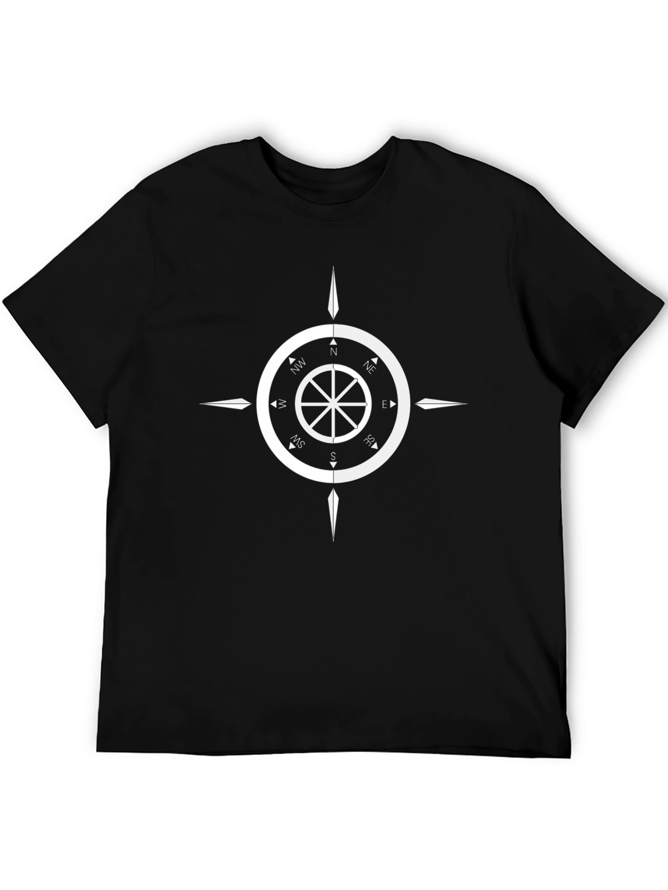Compass Rose Graphic T-Shirt - Black
