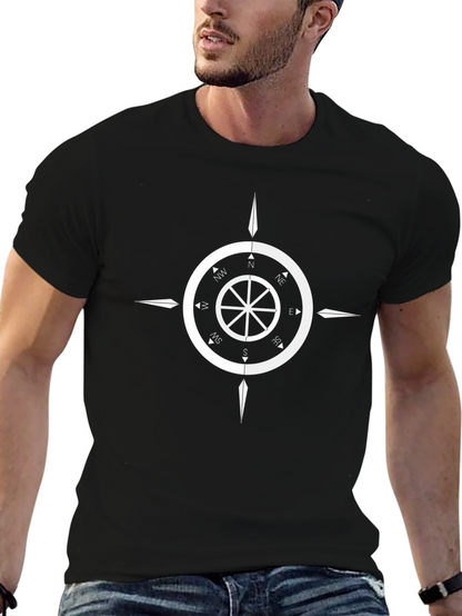 Compass Rose Graphic T-Shirt - Black