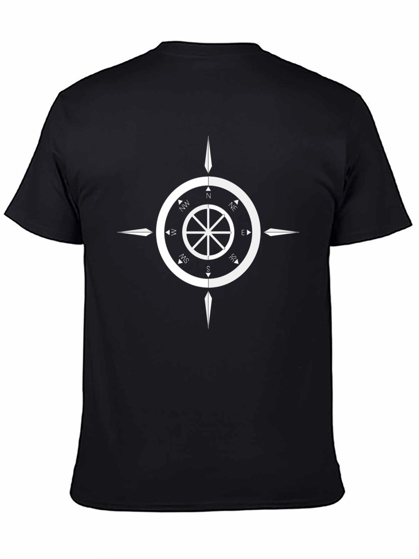 Compass Rose Graphic T-Shirt - Black